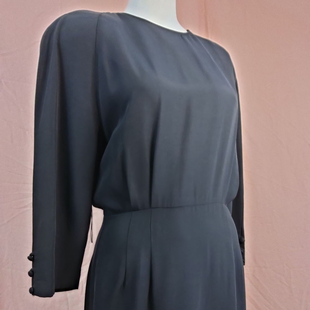 Vtg Katie Mfg Black Dress
